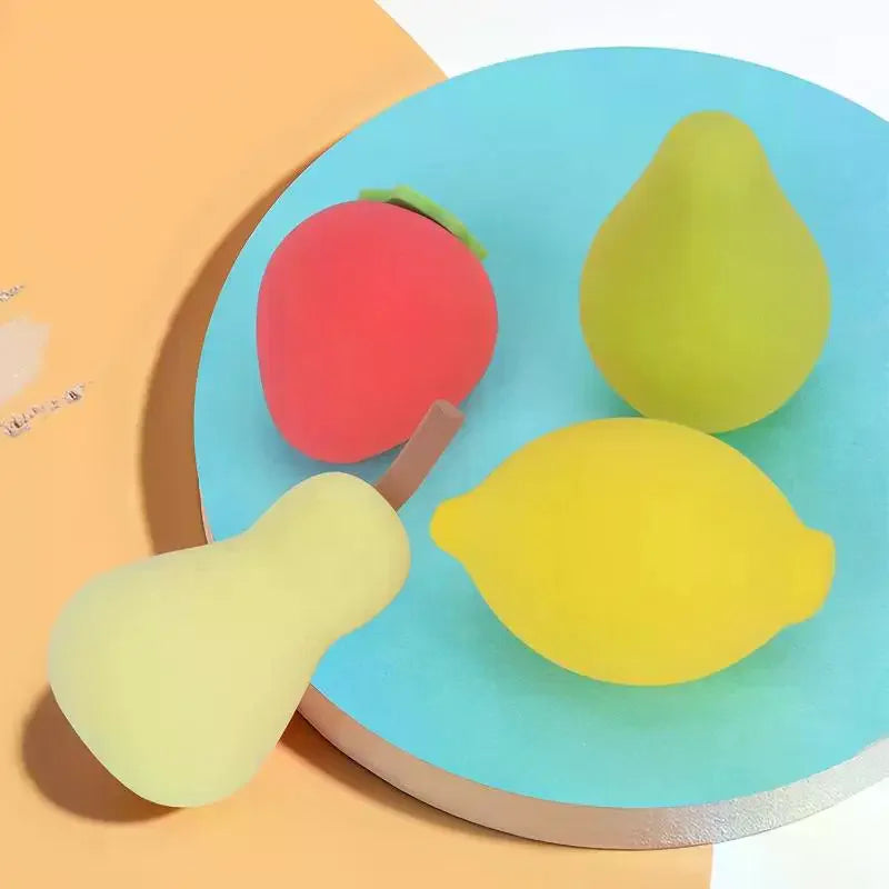 4-Pack Fruit Makeup Sponge Set | Foundation Concealer Puff Makeup Sponge Set QXL