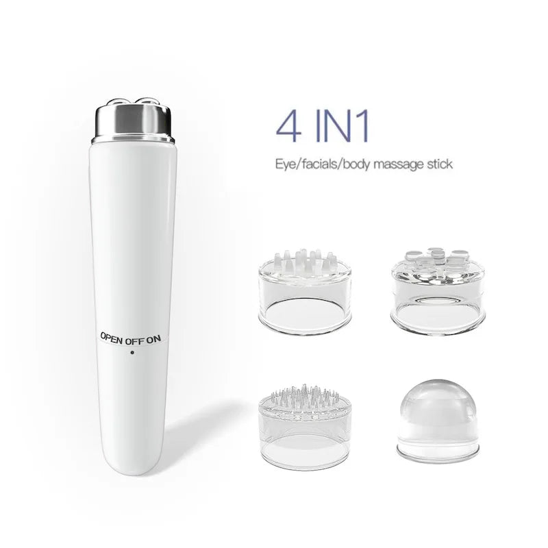 4-in-1 Electric Eye Massager | Micro-Vibration Beauty Wand Electric Eye Massager QXL WHITE