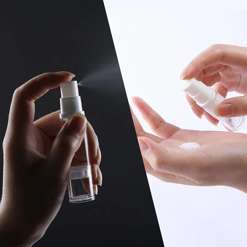 Airless Vacuum Pump Bottle 5/10/15ml | Refillable Travel Container Cosmetic Pump Bottle QXL