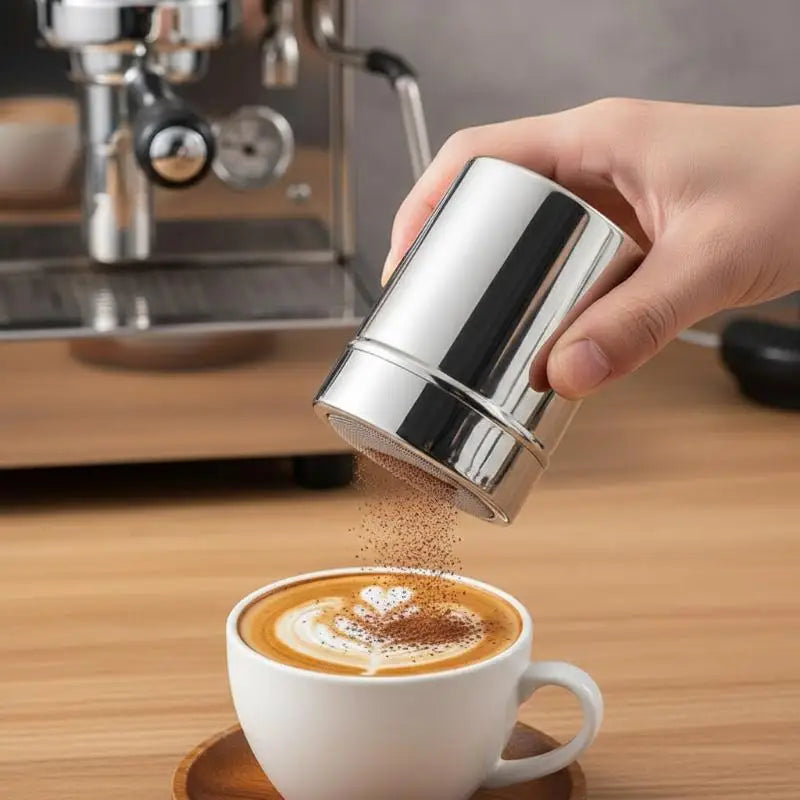 Stainless Steel Coffee Duster & Cocoa Sifter with Cover Cocoa Powder Sifter QXL