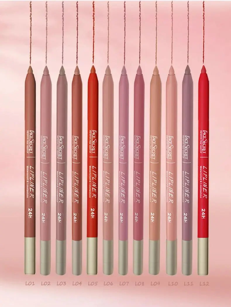 12-Color Waterproof Velvet Matte Lip Liner Pencil Set Lip Liner Pencil QXL