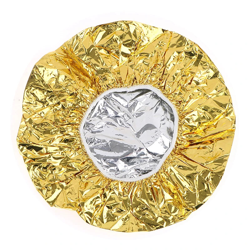 Aluminum Foil Thermal Hair Cap | Salon Hair Dyeing & Shower Hair Dyeing Cap QXL Gold