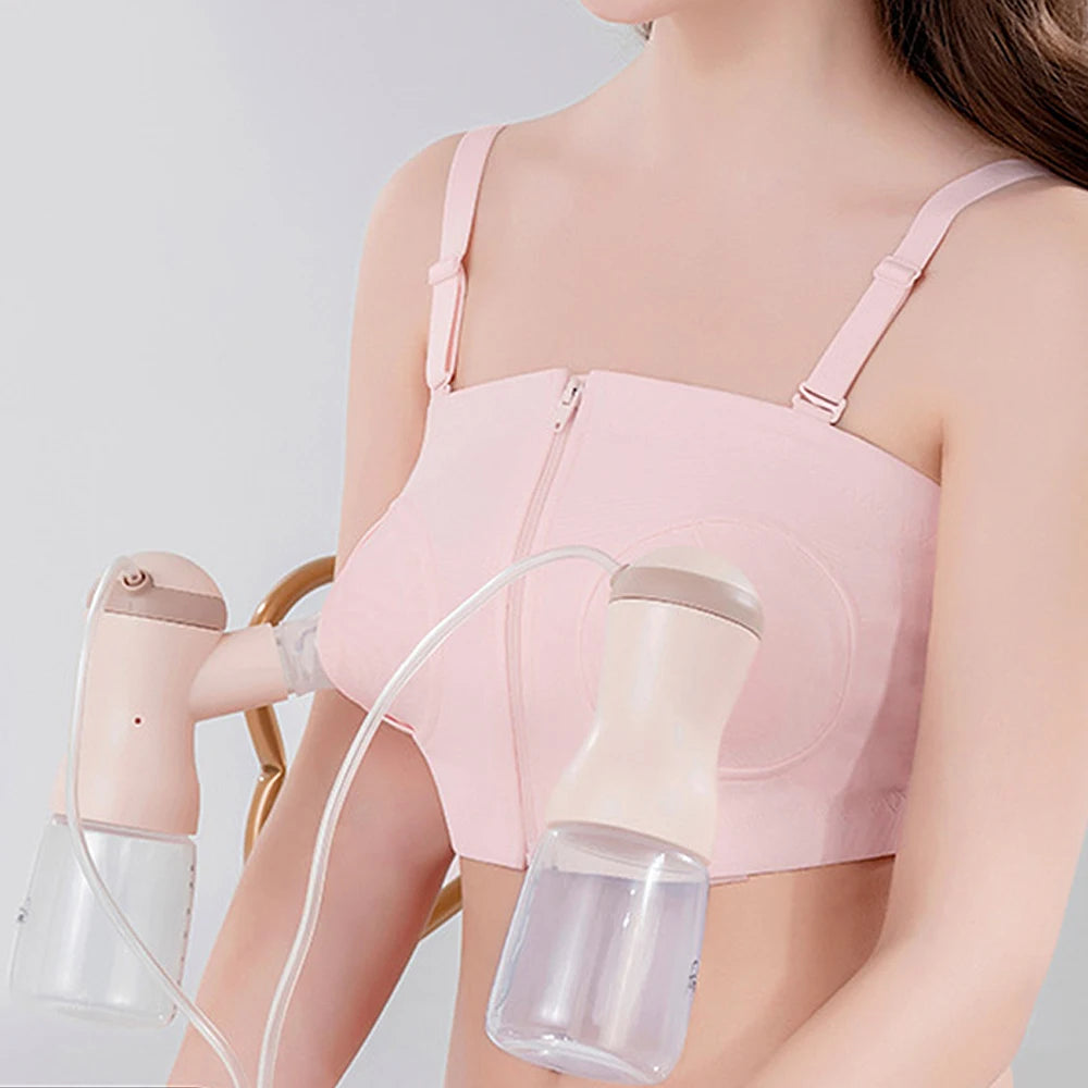 Hands-Free Pumping Bra | Cotton Wire-Free Nursing Bra Nursing Pumping Bra QXL