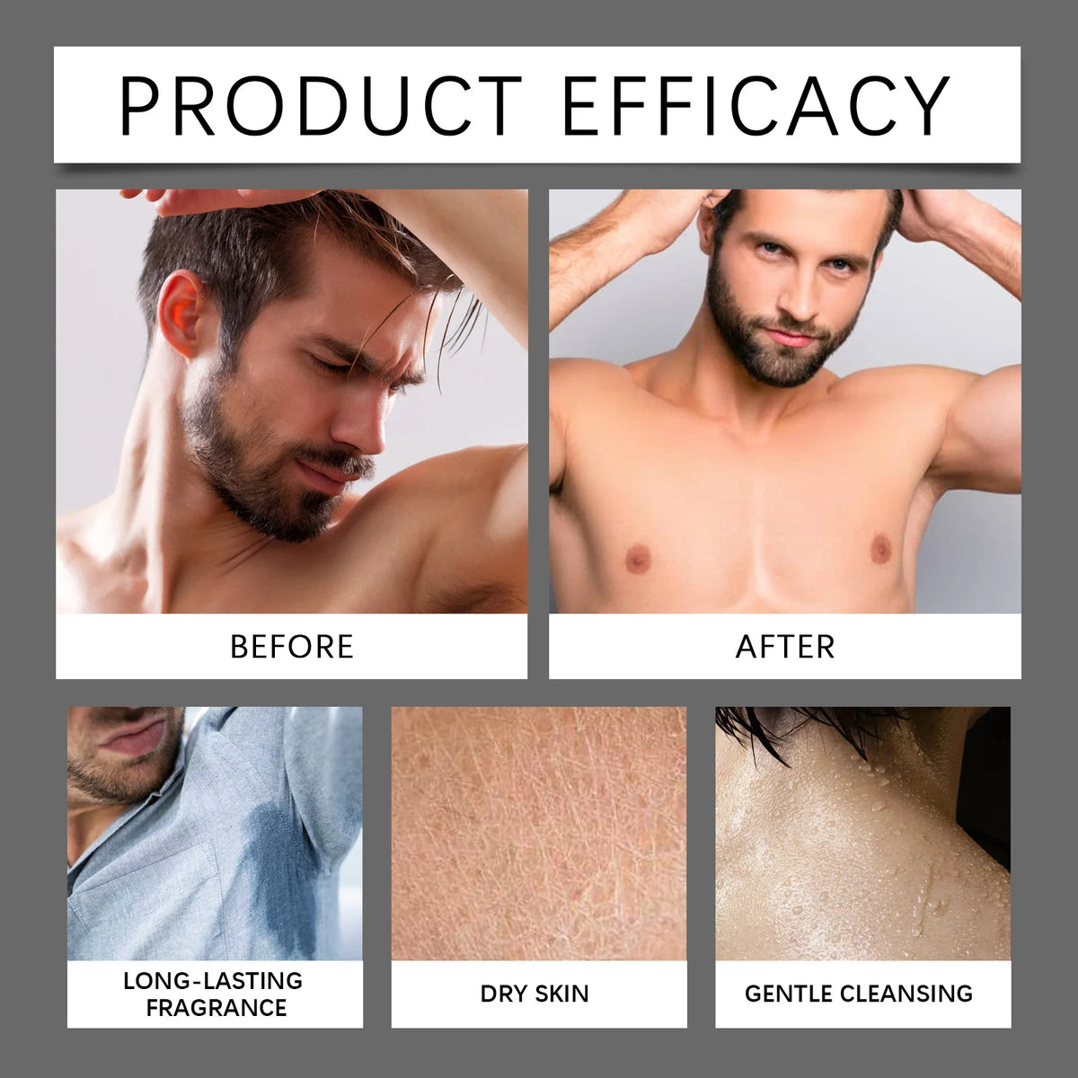Eelhoe Men's Shower Gel | 4 Scents Natural Plant Extract 100ml Men's Shower Gel QXL