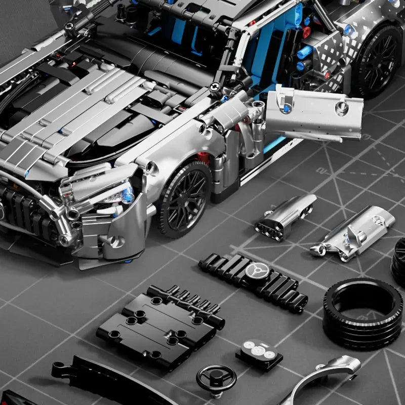 1:14 Scale Racing Car Building Blocks Set | Technical Model Kit Building Blocks Model Kit QXL
