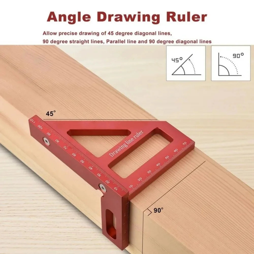Aluminum Alloy Miter Square Triangle Ruler | Woodworking Tool Woodworking Measuring Ruler QXL