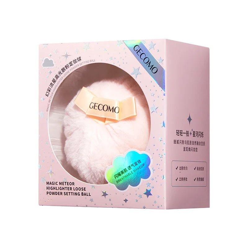 VERONNI Fluffy Glitter Body Powder Puff – Face & Body Highlighter Body Highlighter Puff QXL Pink