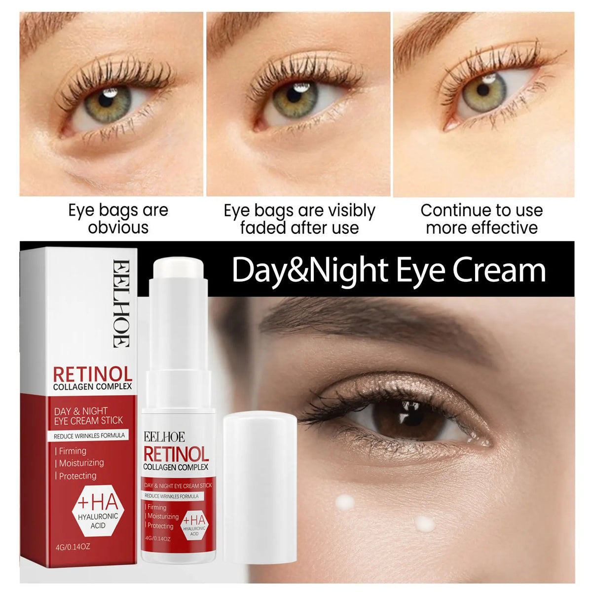 Hoygi Retinol Eye Cream Stick | Collagen & Hyaluronic Acid Eye Cream Stick QXL