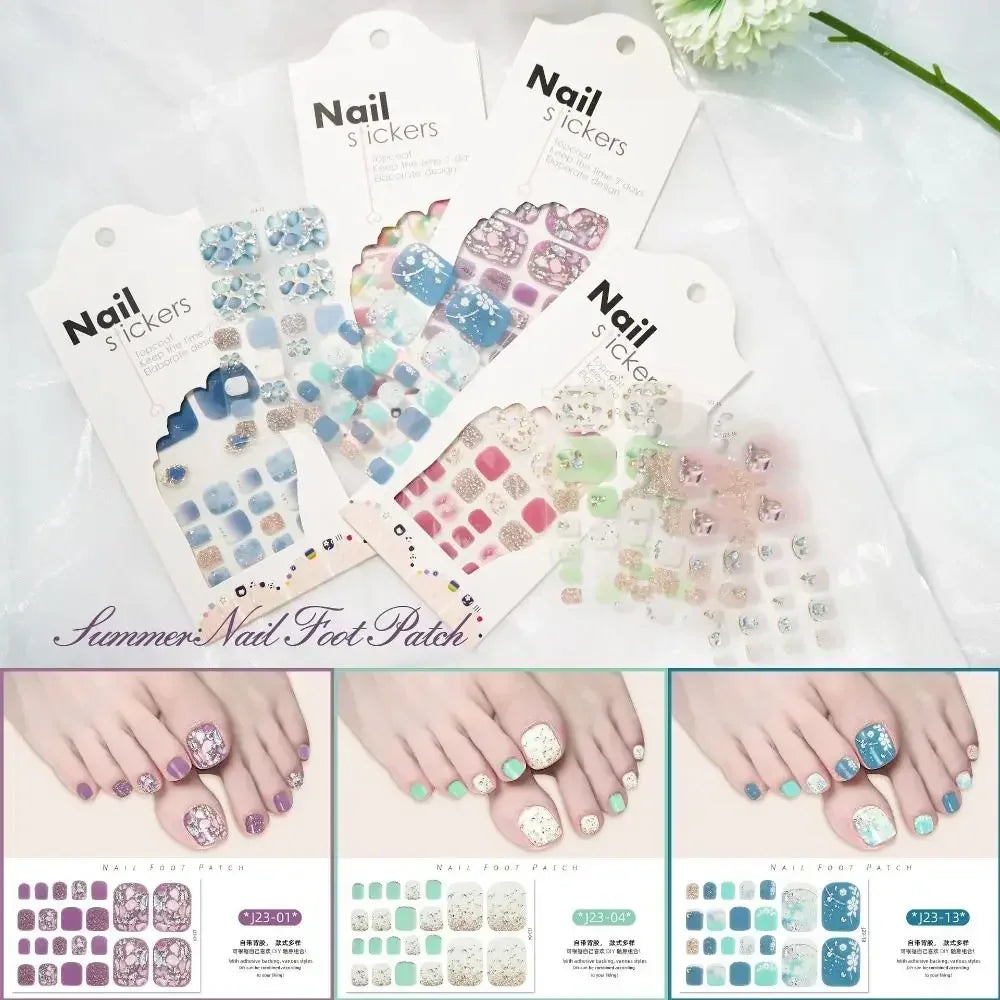 White Flash Toenail Stickers | Removable Nail Decals Toenail Stickers QXL