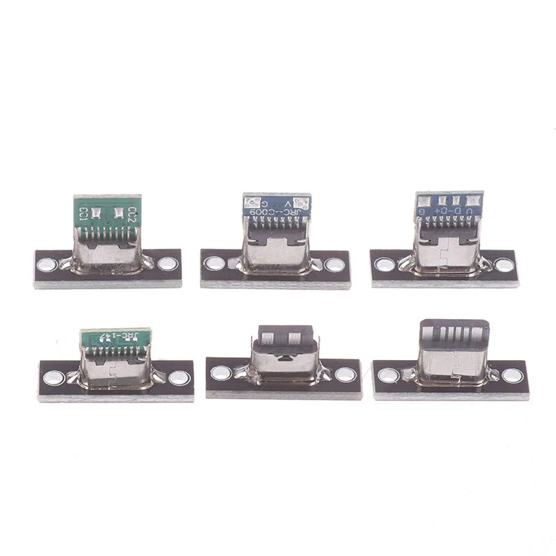 5-Pack USB Type-C Female Connector Socket 2Pin 4Pin + Fix Plate USB Type-C Connector QXL