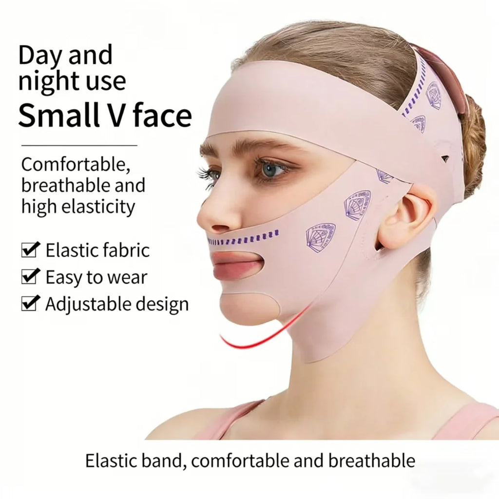 V-Line Face Sculpting Bandage & Massage Brush Set – 2 Pc Face Sculpting Set QXL