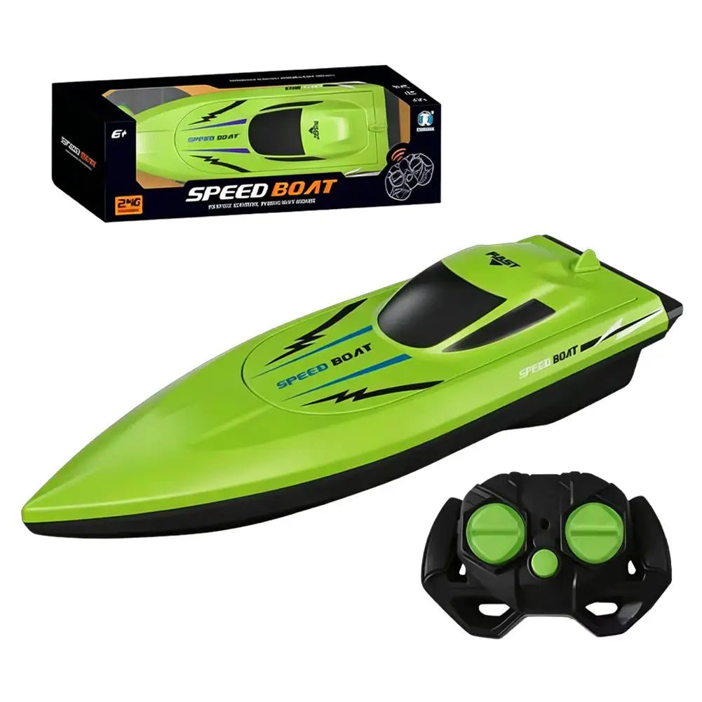 RC Speed Boat for Kids 6+ | Dual Motor Remote Control Toy RC Boat Toy QXL Green