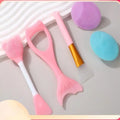 5-Pack Dual-Ended Silicone Face Mask Brush & Applicator Silicone Face Brush QXL Pink