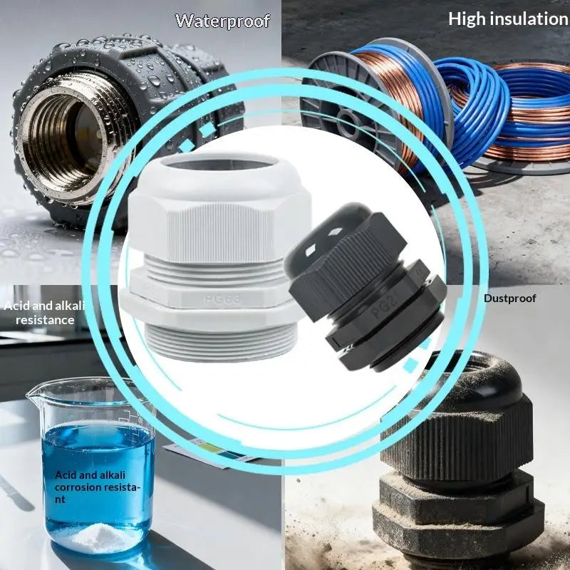 10-Pack Waterproof Cable Glands PG7 PG9 Nylon Connectors Cable Gland Set QXL