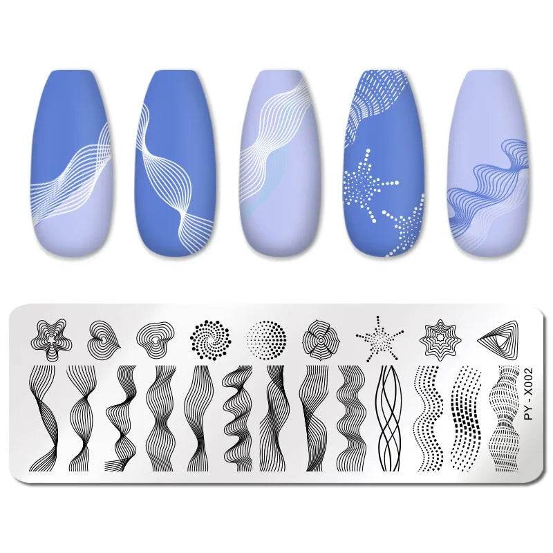 Marble Line Nail Stamping Plate | Stainless Steel DIY Stencil Nail Stamping Plate QXL