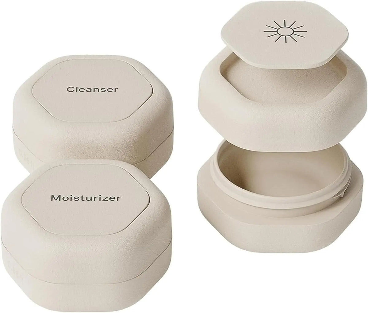 3-Pack Magnetic Refillable Travel Capsules | Leak-Proof Jars Travel Capsule Set QXL