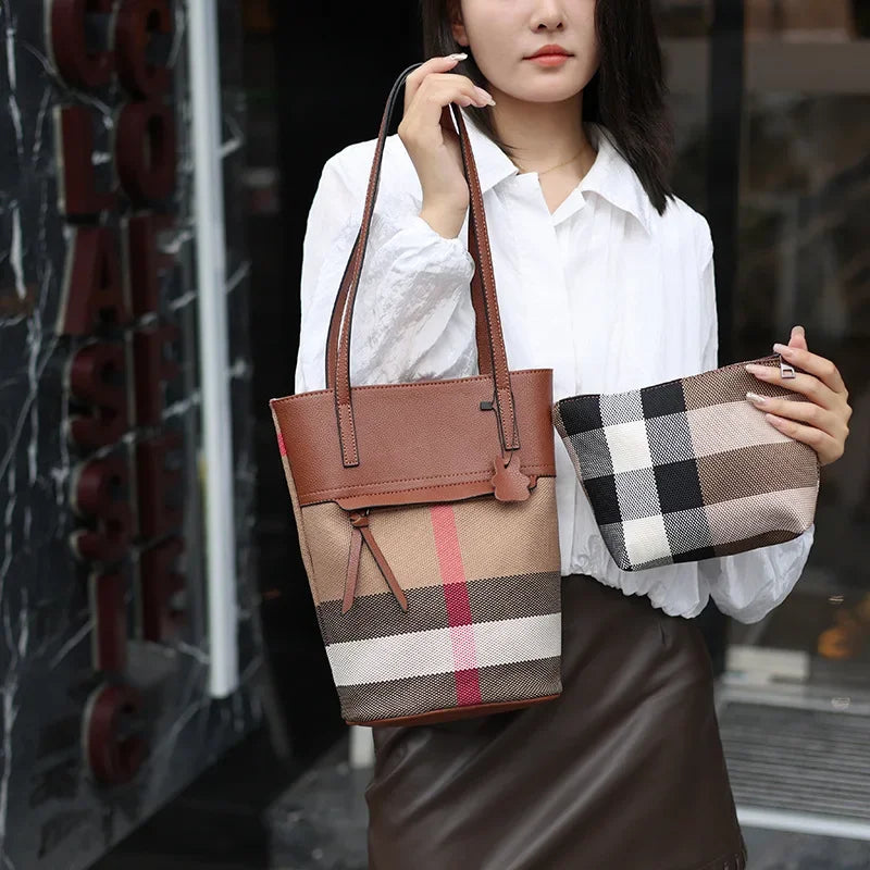 Luxury Leather Diaper Tote Bag | Large Capacity Minimalist Diaper Tote Bag QXL