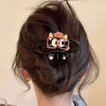 Cute Animal Dog Hair Claw Clip | Updo Twist Styling Hair Claw Clip QXL Spectacled cat