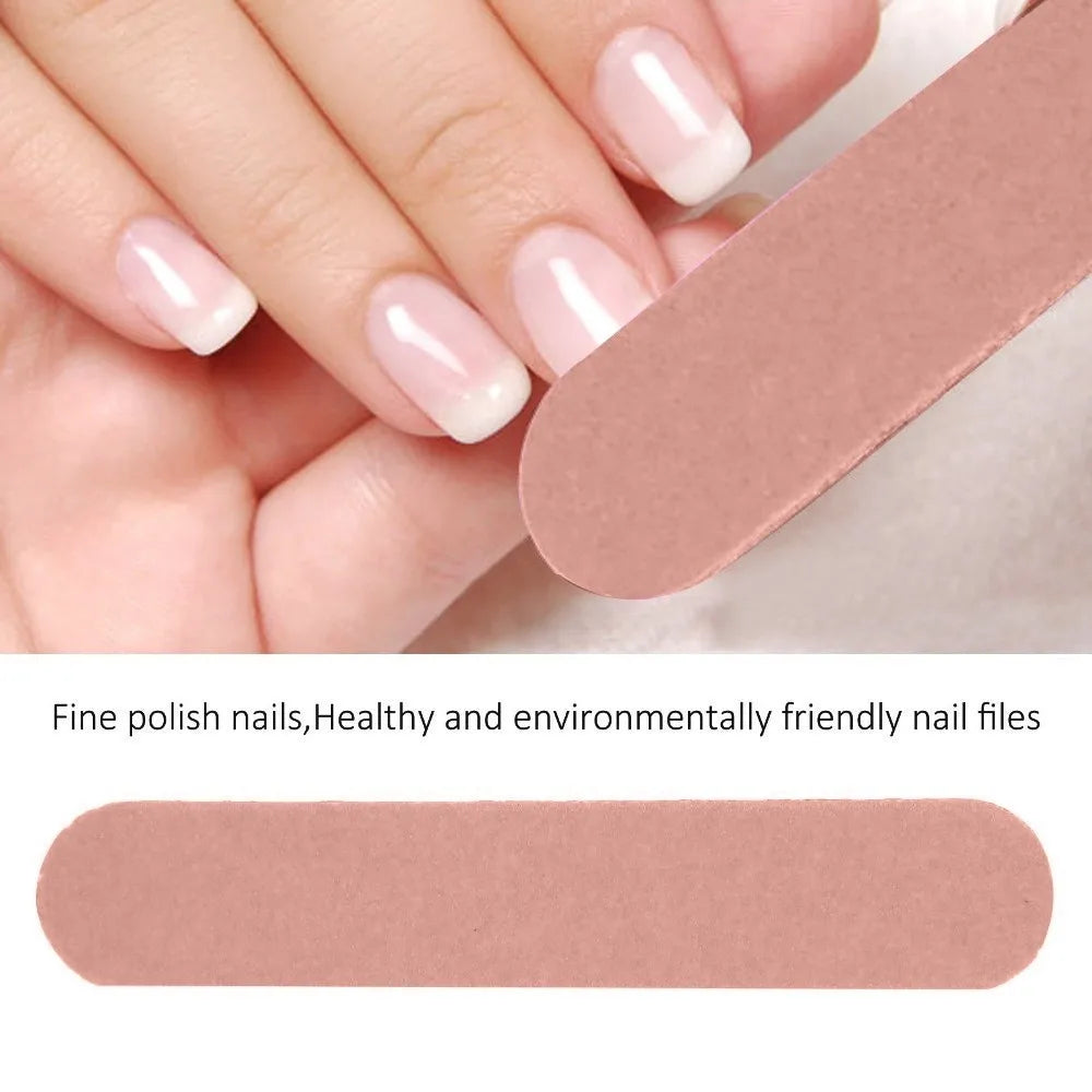 100-Pack Double-Sided Mini Wood Nail Files | Pink Travel Set Nail File Set QXL
