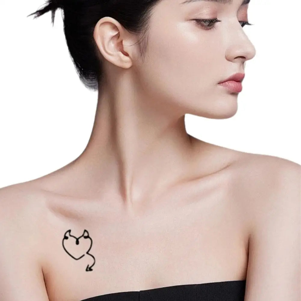 Waterproof Temporary Tattoo Sticker | Black Heart Body Art Temporary Tattoo Sticker QXL