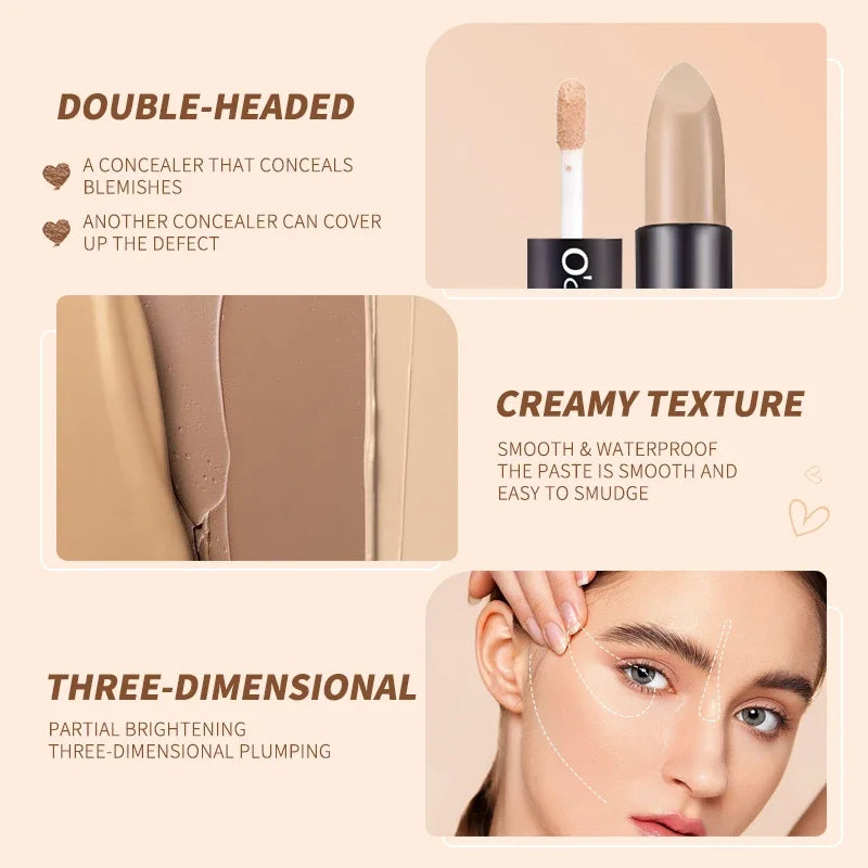 OCHEAL Double-End Waterproof Concealer Stick | Oil-Control Dual Concealer Stick QXL