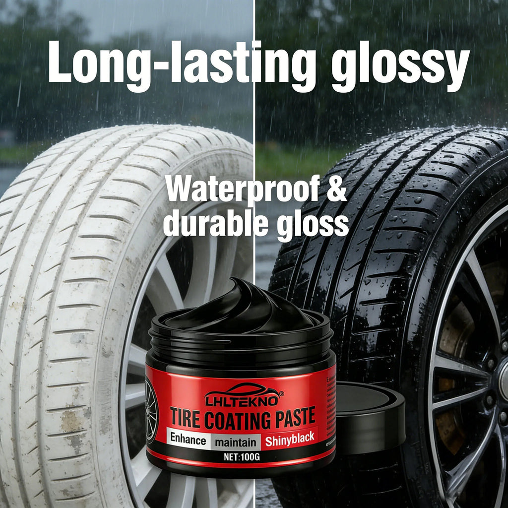 Tire Coating Paste | Glossy Black Long-Lasting Tire Shine Tire Coating Paste QXL