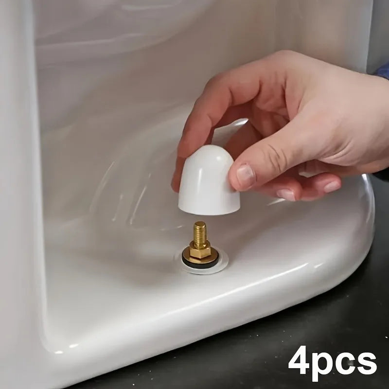 Snap-On Toilet Bolt Caps & Floor Bolt Covers with Washers Toilet Bolt Caps QXL