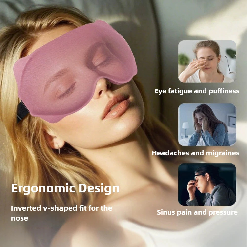 3D Contoured Sleep Mask – Blackout Eye Mask for Travel & Rest Sleep Eye Mask QXL