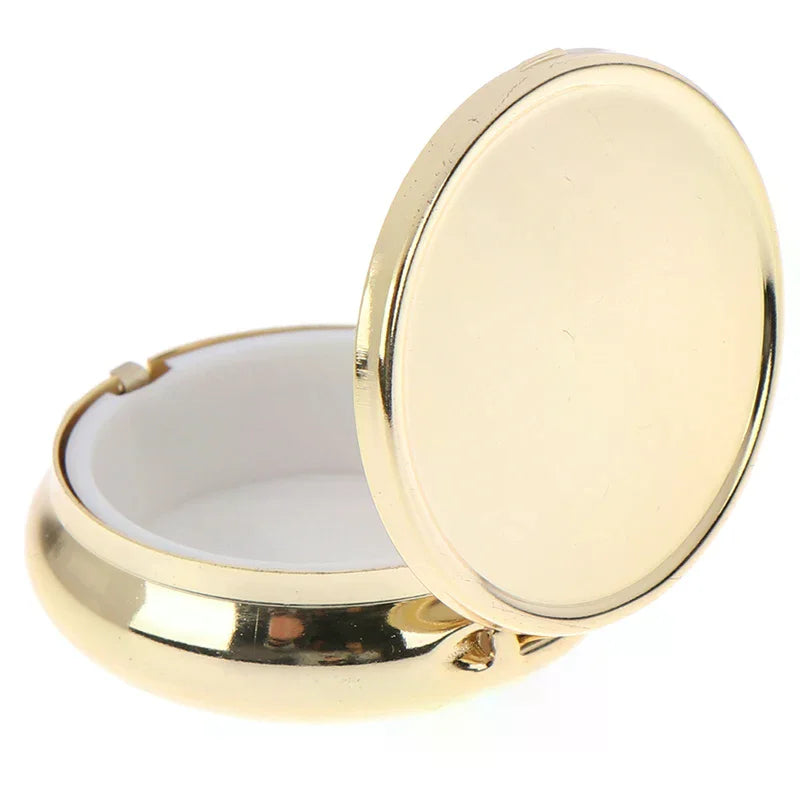 Metal Pill Box Organizer | Compact Round Medicine Case Pill Box Organizer QXL Default Title