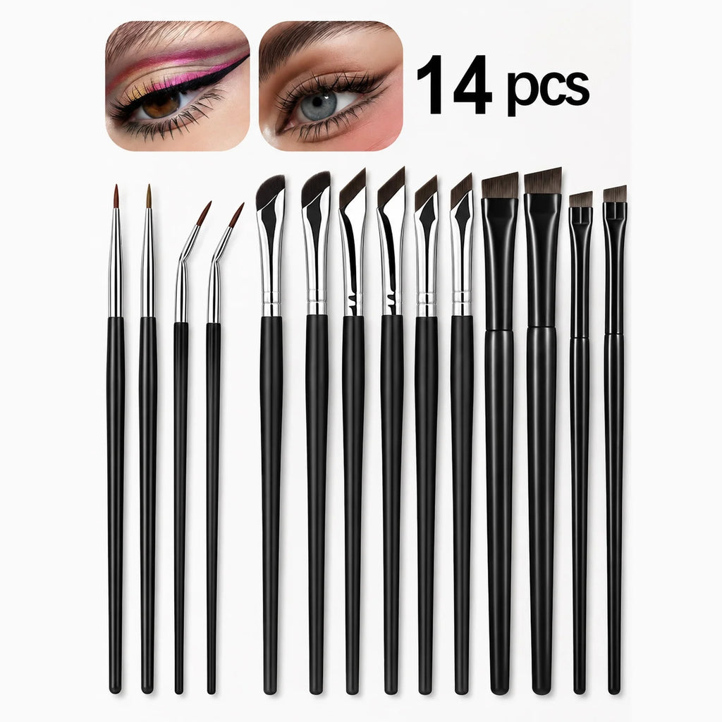 LUXEBLEND 14-Pc Eye Makeup Brush Set – Eyeliner & Brow Eye Makeup Brush Set QXL 14pcs