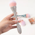 Rhinestone Foundation Brush – Flat Arched Powder Makeup Tool Foundation Makeup Brush QXL White