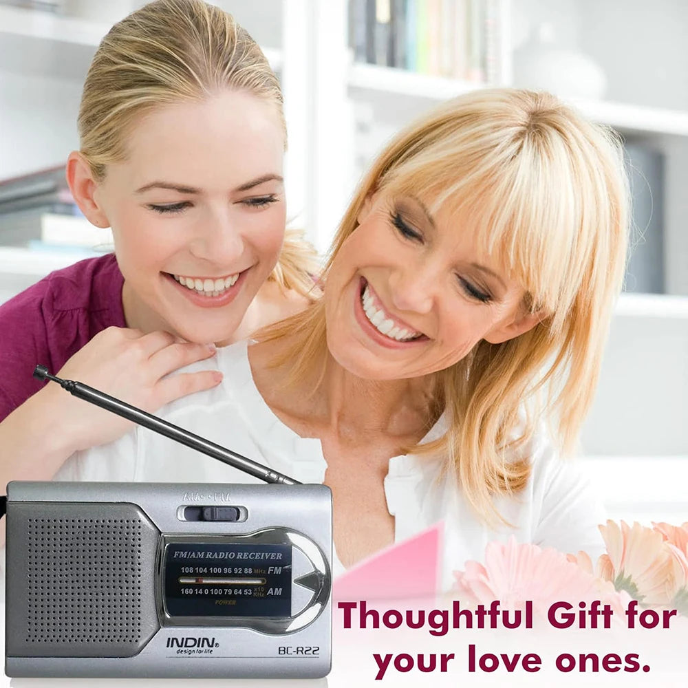 YITHOR AM/FM Portable Pocket Radio with Speaker & Headphone Jack Portable AM/FM Radio QXL