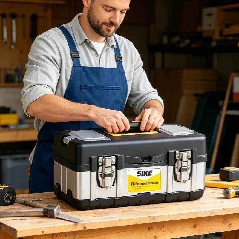 17-Inch Heavy Duty Portable Tool Box with Removable Tray Portable Tool Box QXL