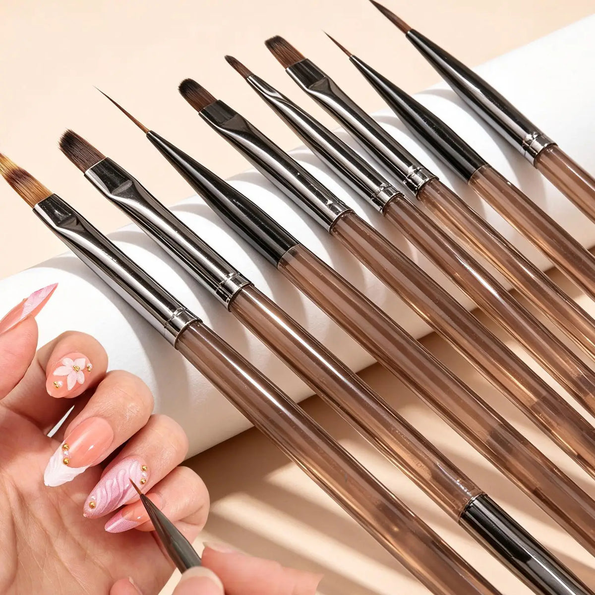 9-Piece Nail Art Brush Set – Striping, Gel & Extension Pens Nail Art Brush Set QXL