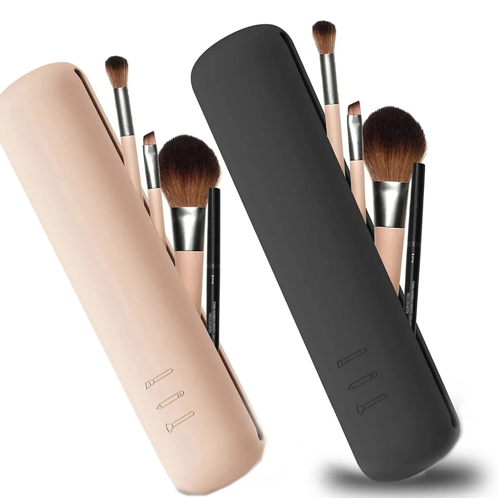 Silicone Travel Makeup Brush Holder & Organizer Bag Makeup Brush Holder QXL
