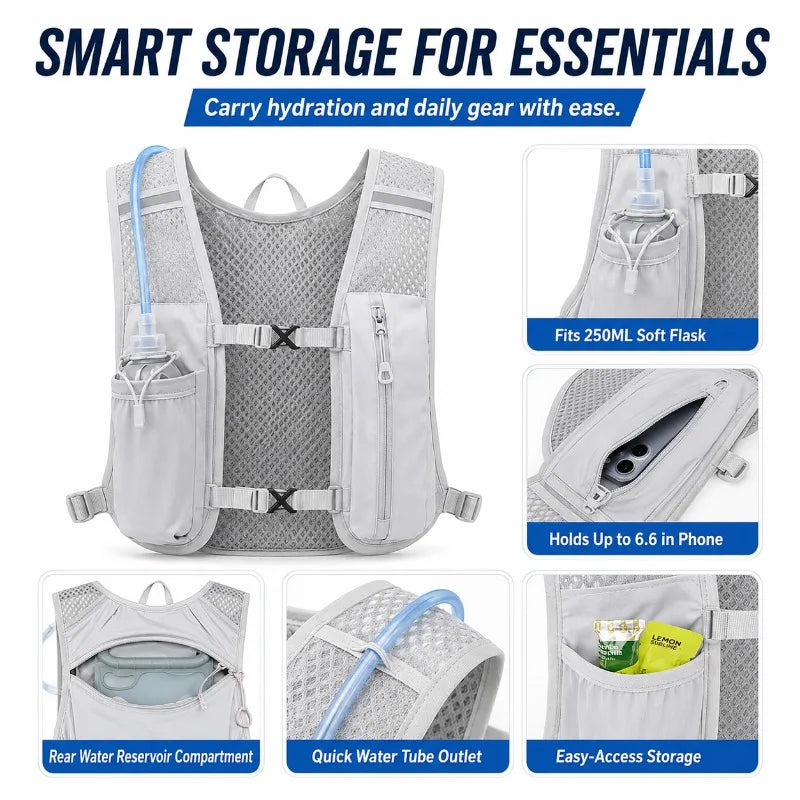 Lightweight Hydration Vest | Running & Hiking Backpack Hydration Running Vest QXL