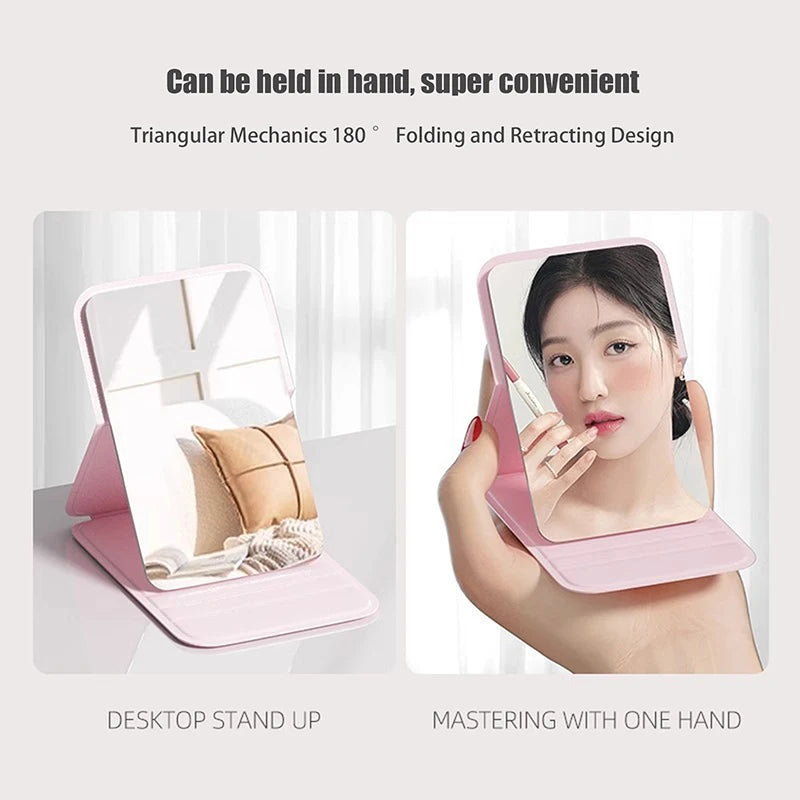 Foldable PU Leather Compact Makeup Mirror | Double-Sided Compact Makeup Mirror QXL