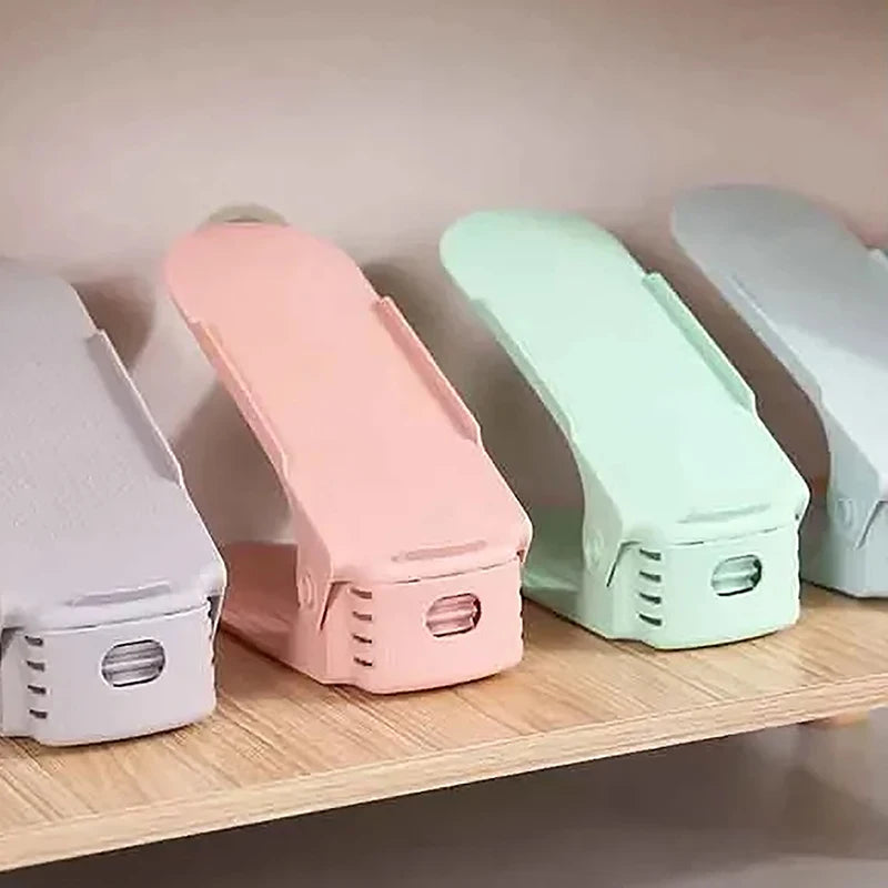 Adjustable Stackable Shoe Rack – Space-Saving Plastic Shelf Shoe Rack QXL