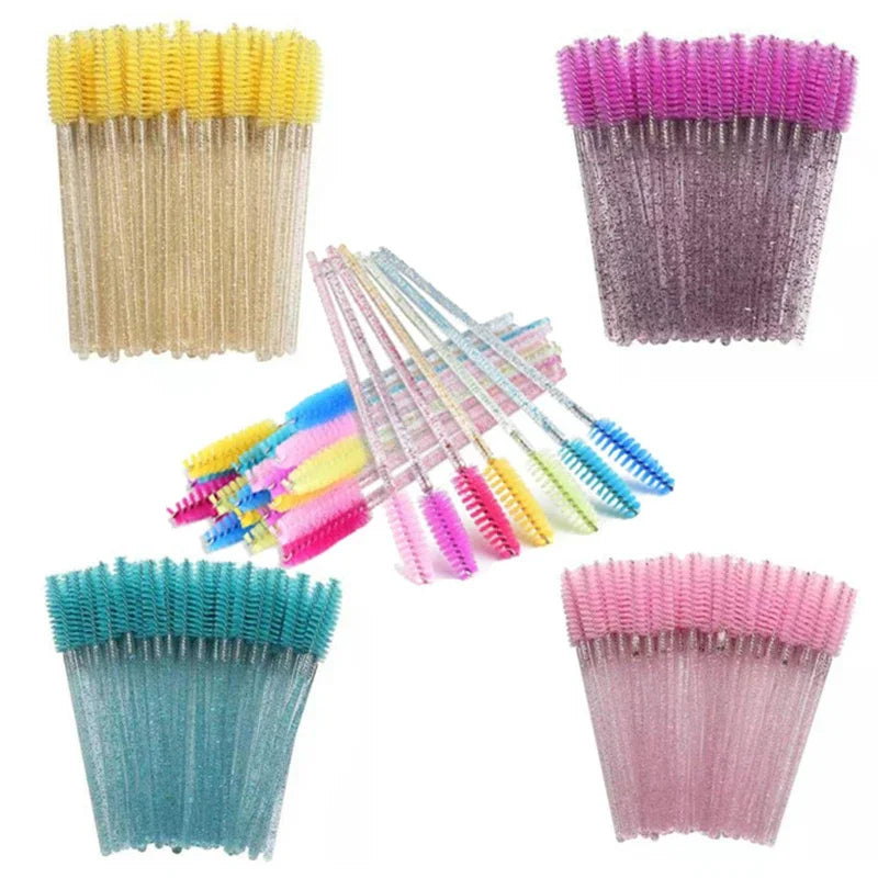 100-Pack Disposable Mascara Wands & Eyebrow Spoolie Brush Set Disposable Spoolie Brush QXL