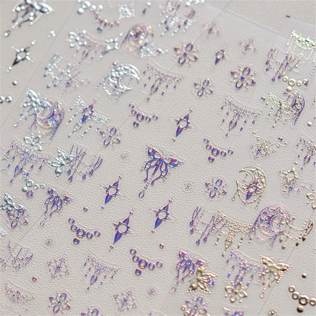 5D Bronzing Butterfly Nail Stickers | Japanese Manicure Decals Nail Art Stickers QXL