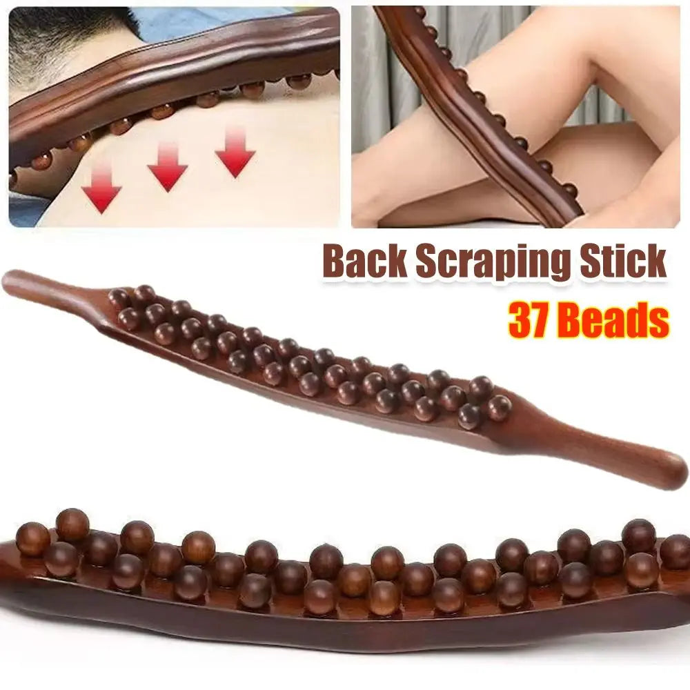 37-Bead Handheld Body Massage Stick | Back Scraping Tool Body Massage Stick QXL