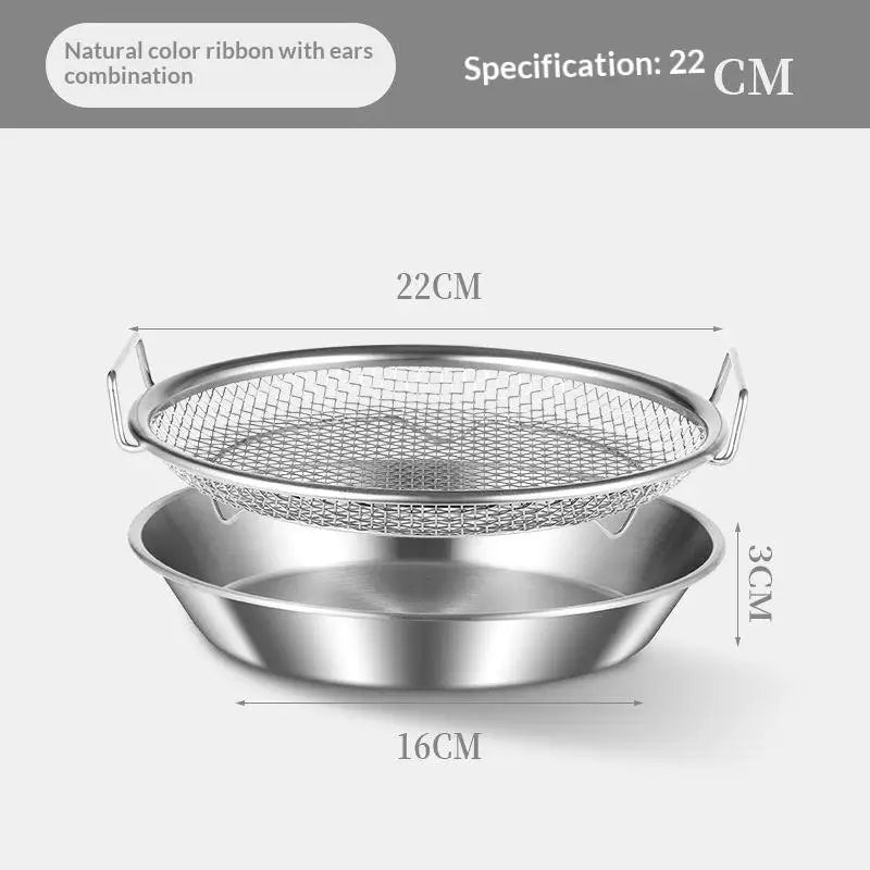 Stainless Steel Oil Strainer with Double Handles | 3 Sizes Kitchen Oil Strainer QXL 22cm