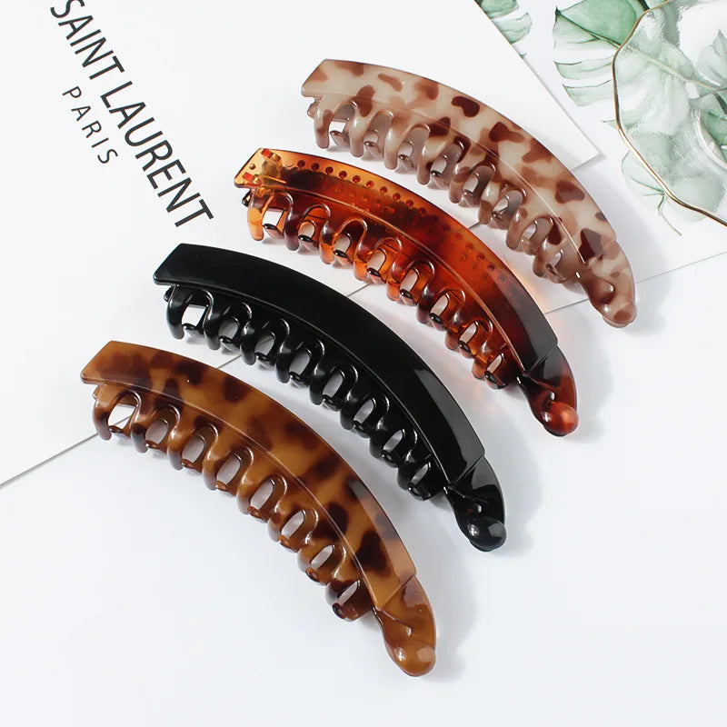 Blue Vintage Braided Banana Hair Clip | Wave Ponytail Holder Banana Hair Clip QXL