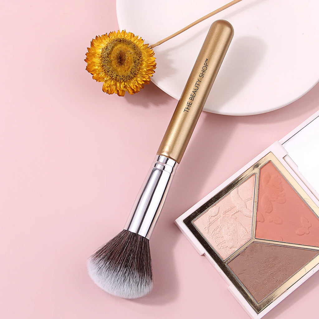 KOSSHOW Dome Powder Makeup Brush | Gold Wood Handle Powder Makeup Brush QXL