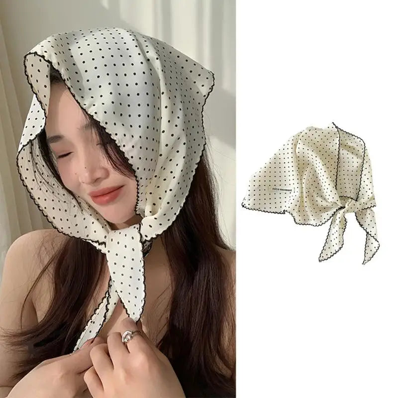 Polka Dot Headband Scarf | Women's Turban Hairband Hair Accessory Scarf QXL