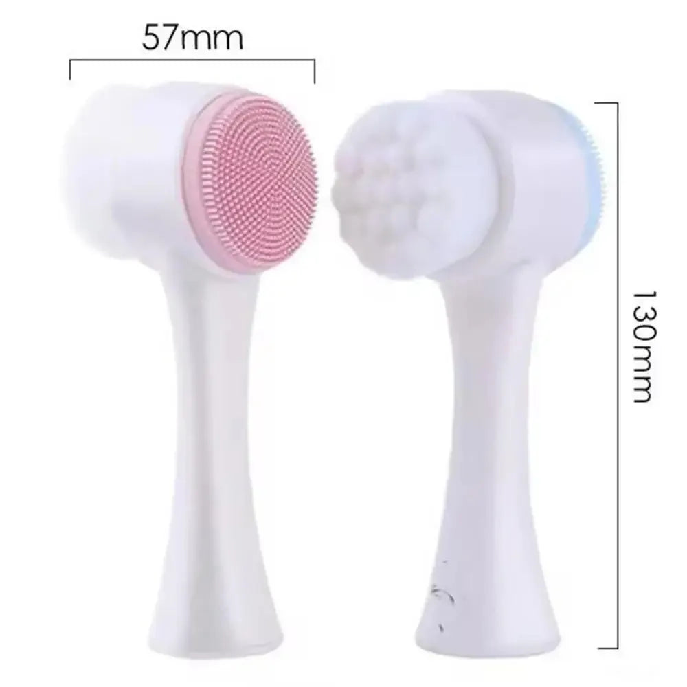 3D Double-Sided Silicone Facial Cleansing & Massage Brush Facial Cleansing Brush QXL