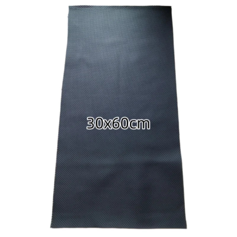 1.3mm Black Perforated Top Grain Cowhide Leather DIY Fabric Leather Craft Fabric QXL 30X60CM China Mainland