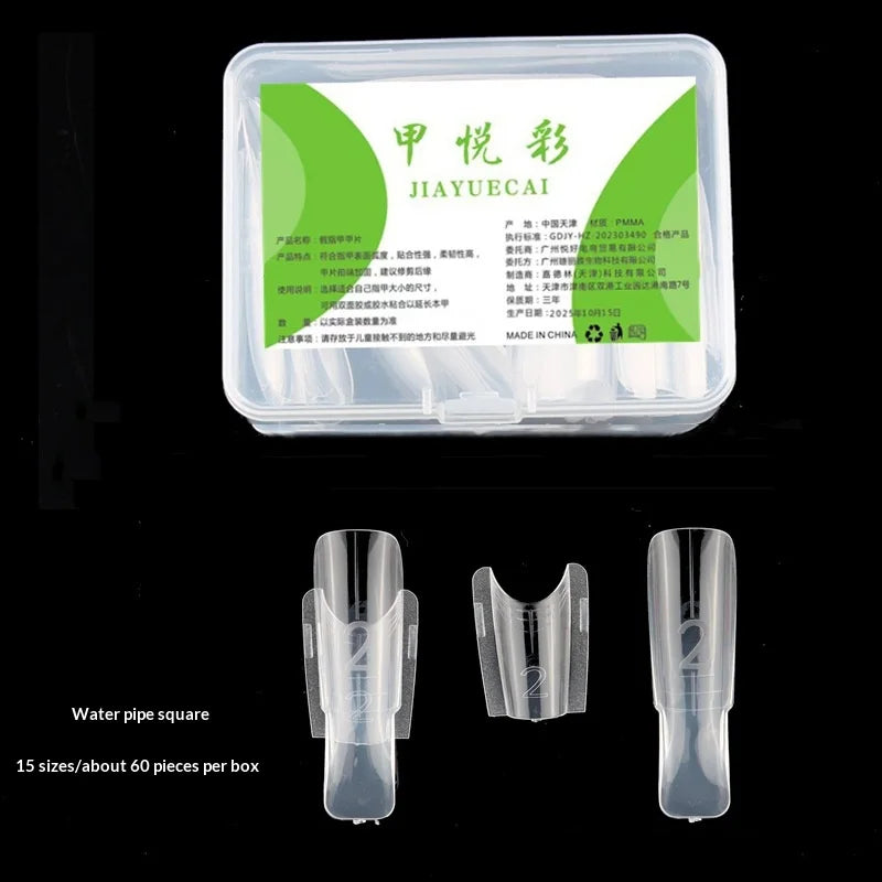 30-Pack Clear Rocket Dual Nail Forms | Reusable Full Cover Molds Dual Nail Forms QXL A Green