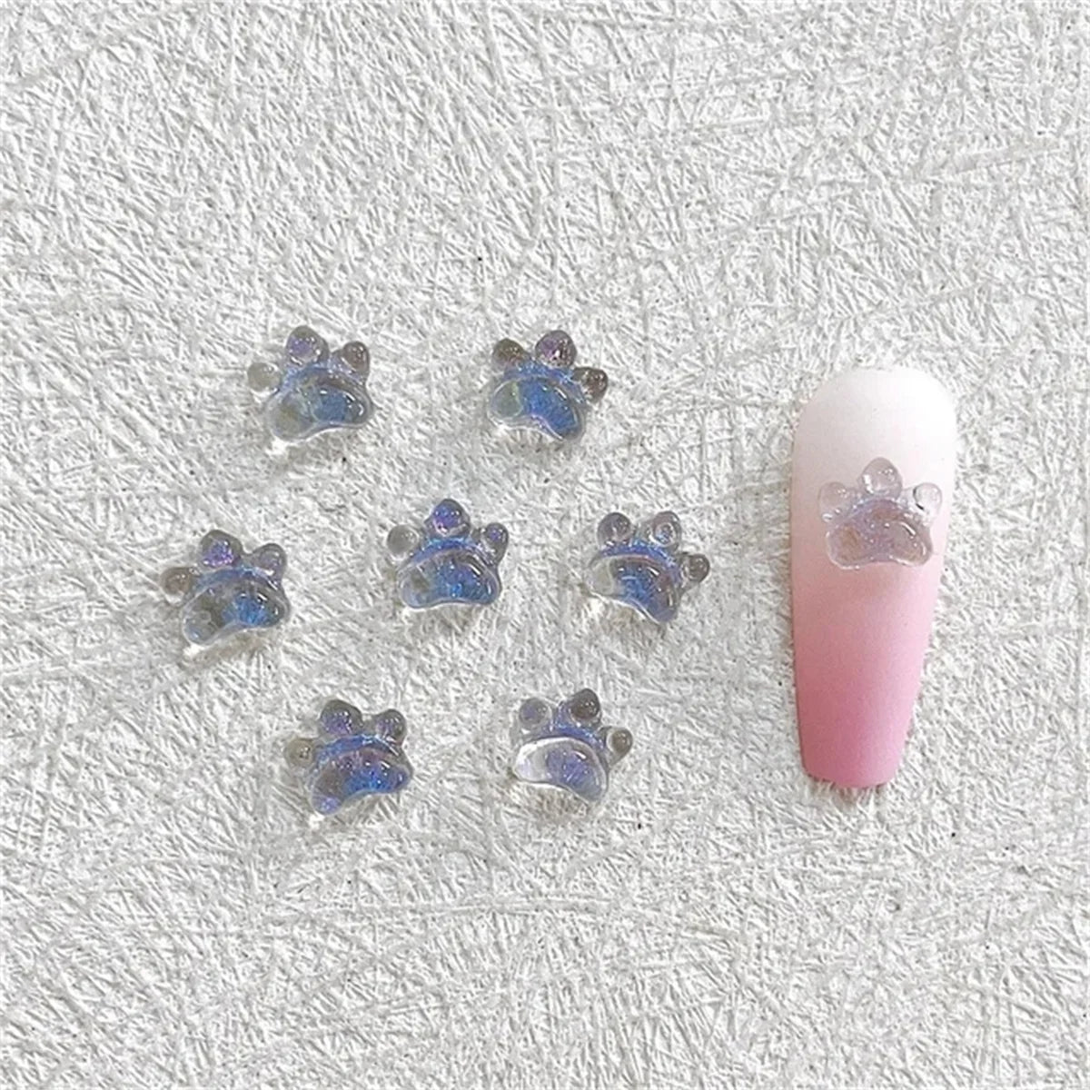 20-Pc Kawaii Cat Claw Nail Art Charms | Glitter Resin Rhinestones Nail Art Charms QXL 20pcs