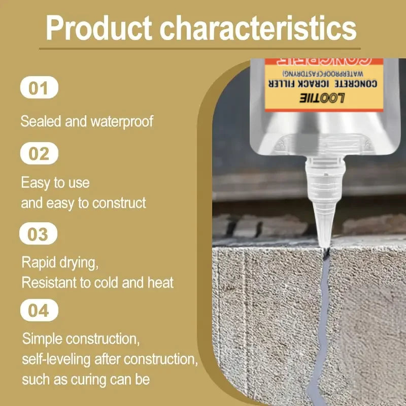 200g Waterproof Crack Filler – Self-Leveling Concrete Sealant Concrete Crack Sealant QXL